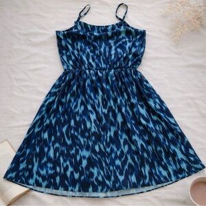 CALVIN KLEIN Jeans Blue Ikat Print Fit & Flare Sundress Women’s Size Small